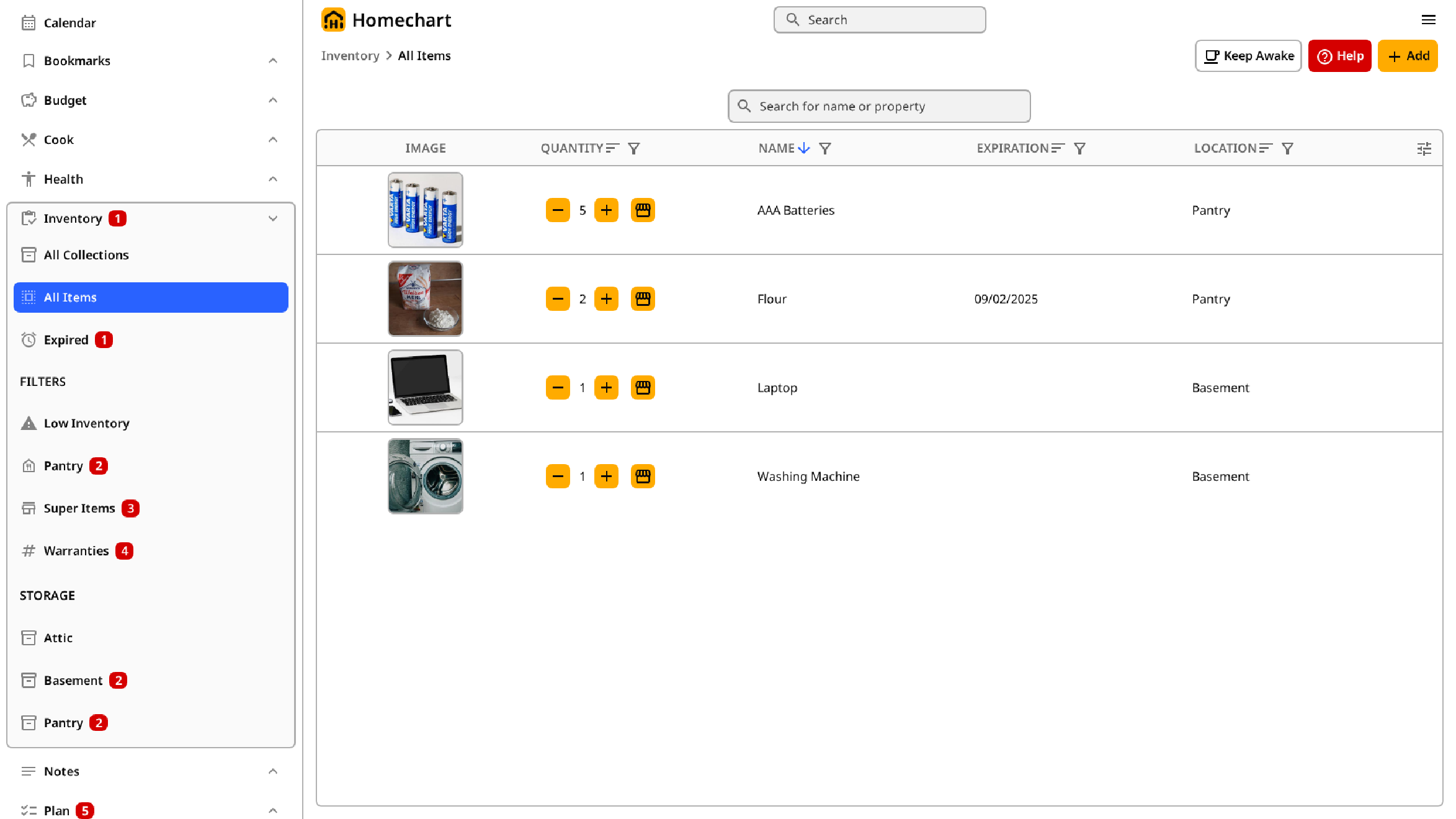 Inventory Items
