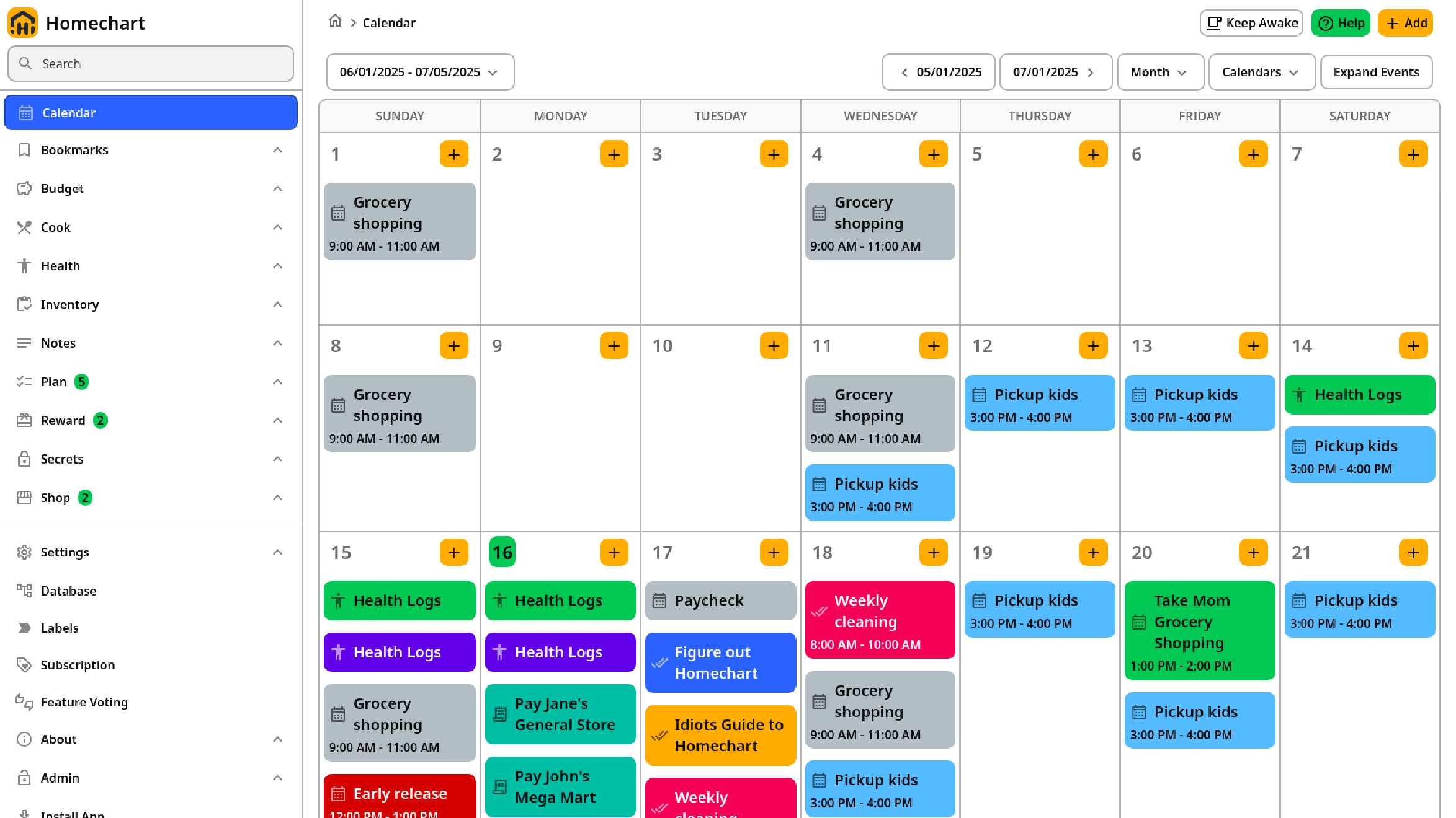 Calendar Month