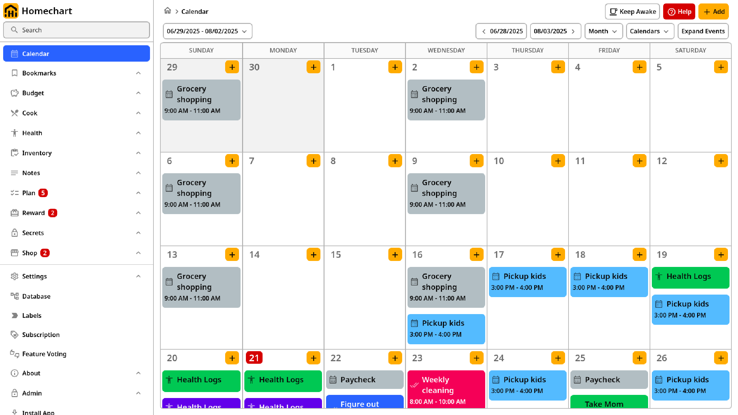 Calendar Month