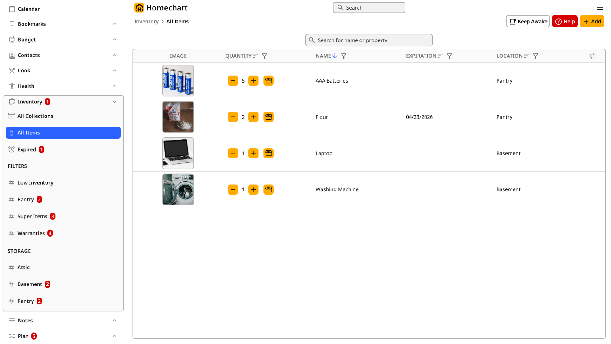 Inventory Items