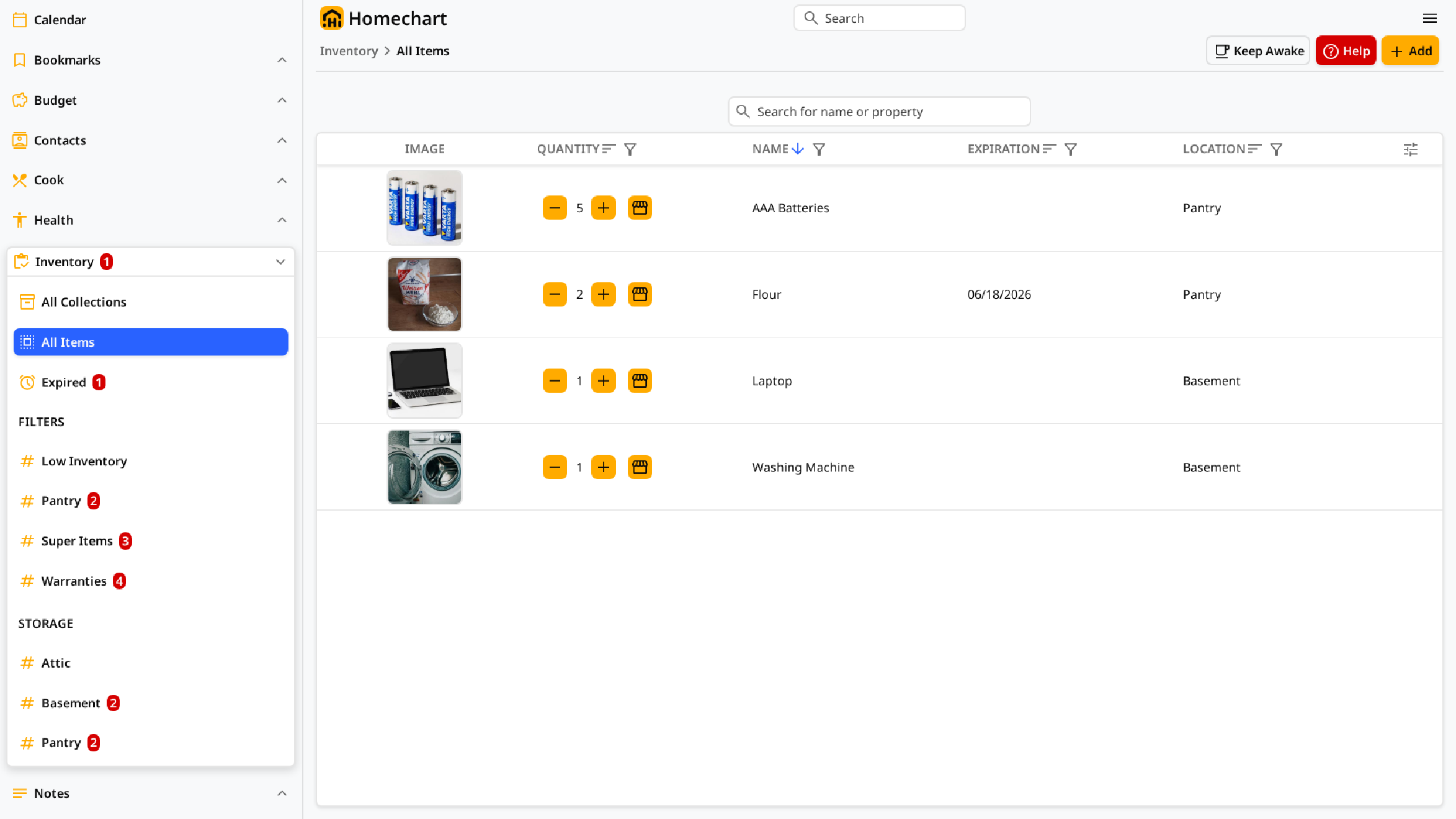 Inventory Items