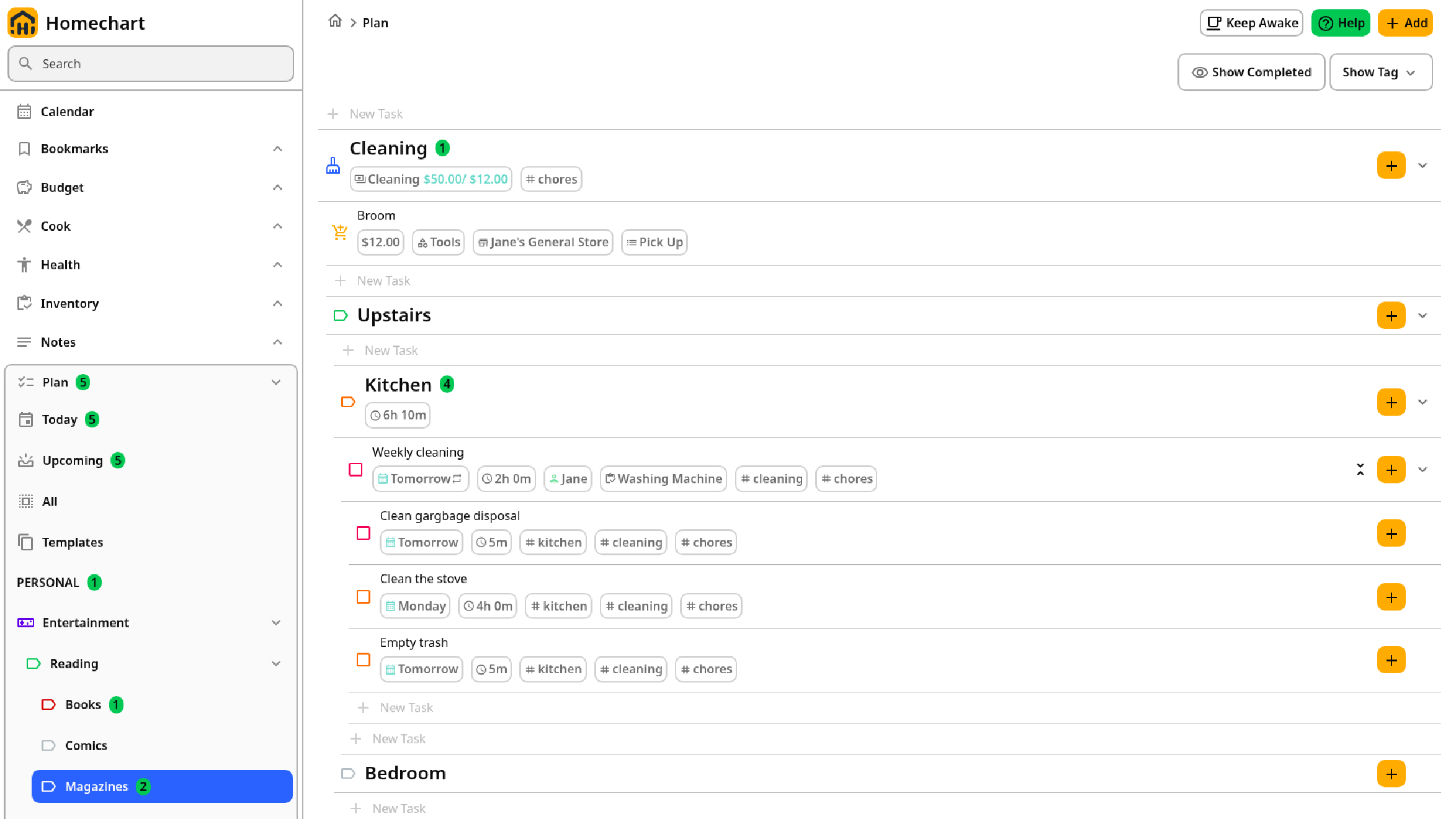 Plan Household